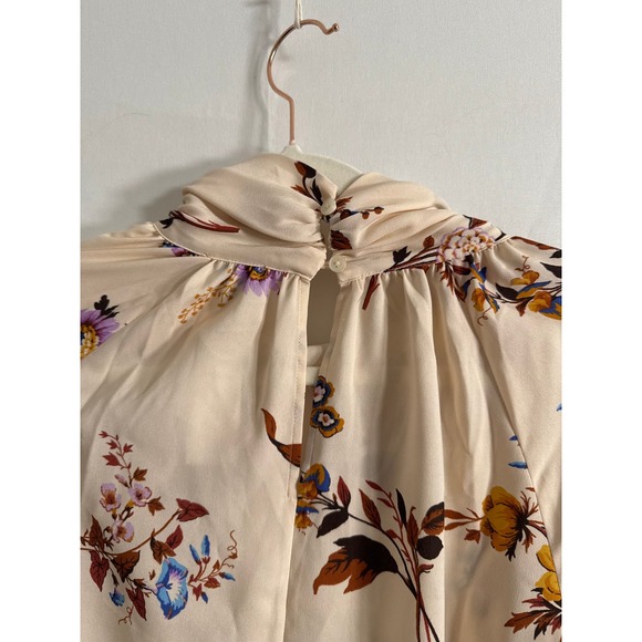 Ann Taylor • NWT Mock Neck Floral Blouse Shirt Cream Womens XXL - Picture 6 of 8